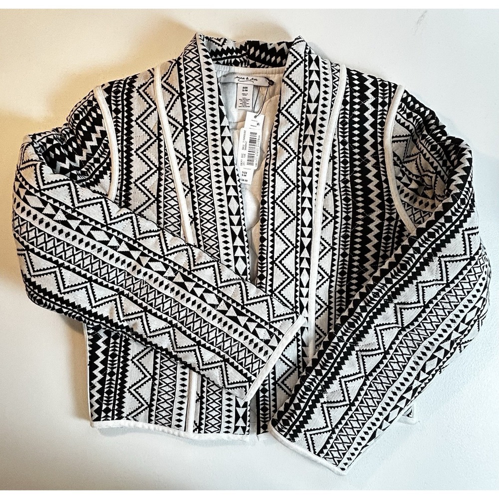 NEW! Anna & Ava Women's Black And White Quilted Jacket Size S/M